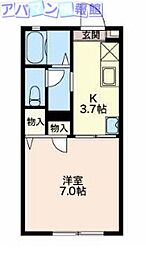 ハイムキルシェ 1Kの間取図画像