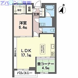 AZUR米山 2LDKの間取図画像
