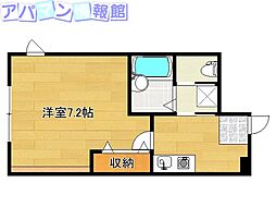 グリーンヒルズ笹口2 1Kの間取図画像