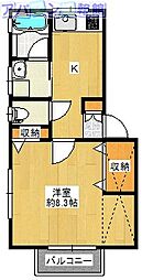 U・I笹口 1Kの間取図画像