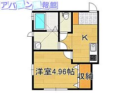 メアリーローズ 1Kの間取図画像