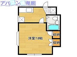 プレーンコート2 1Kの間取図画像
