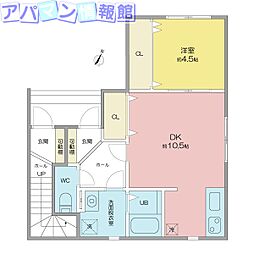 Maison de Rich 上近江 1LDKの間取図画像
