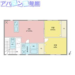 Maison de Rich 上近江 2LDKの間取図画像