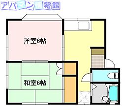 リンクス桜ケ丘 2DKの間取図画像