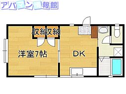 ユビックレジデンス 1DKの間取図画像