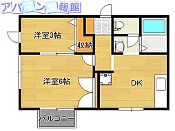アンジュ 2DKの間取図画像