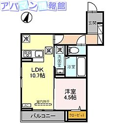 D-ROOM笹口 1LDKの間取図画像