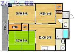 レジデンスレイクサイド 3DKの間取図画像