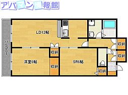 ホーリー弁天橋 1SLDKの間取図画像
