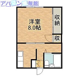 ルシエル 1Kの間取図画像