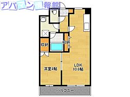 グレースガーデン南笹口 1LDKの間取図画像