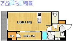 パークソレイユ弐番館 1LDKの間取図画像