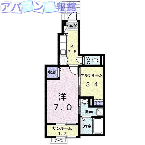 フォルシュ ｜新潟県新潟市中央区上所中3丁目(賃貸アパート2K・1階・34.60㎡)の写真 その2