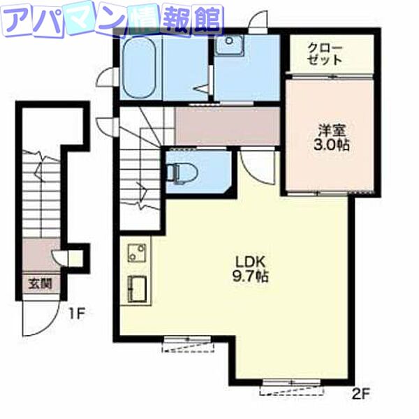 シャーメゾンラフィネ ｜新潟県新潟市中央区米山5丁目(賃貸アパート1LDK・2階・42.17㎡)の写真 その2