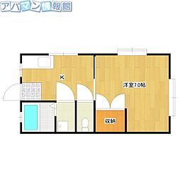 ハイツ江北 1Kの間取図画像