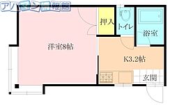 ニューハイム青山 1Kの間取図画像
