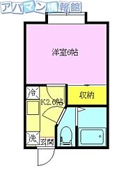第1コーポまつだ 1Kの間取図画像