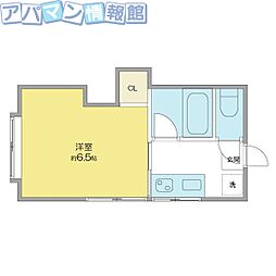 メゾンクレモナ 1Kの間取図画像