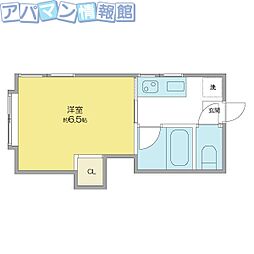 メゾンクレモナ 1Kの間取図画像