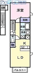 デスパシオ 1LDKの間取図画像