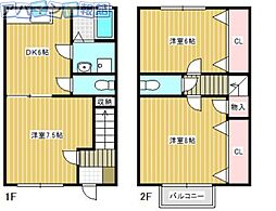 ハイエストヒル寺尾 3DKの間取図画像