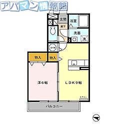 プレズント 1LDKの間取図画像