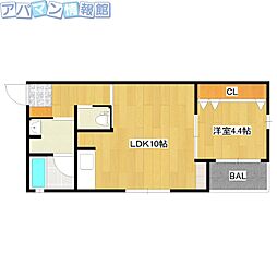 パルテナ 1LDKの間取図画像