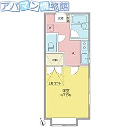 メゾンドエクラン7 1Kの間取図画像