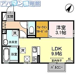 マリオン4 1LDKの間取図画像