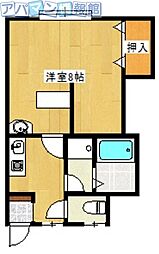 第3砂山ハイツ 1Kの間取図画像