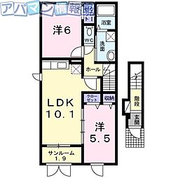 カーサプラシード 2LDKの間取図画像