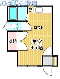 アルビヨン寺尾 ワンルームの間取図画像