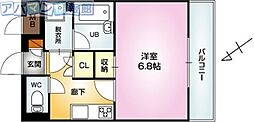 ファーストクラス大学南 1Kの間取図画像