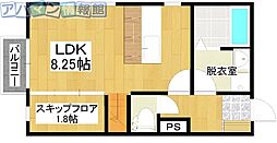 ベルブランシュ ワンルームの間取図画像