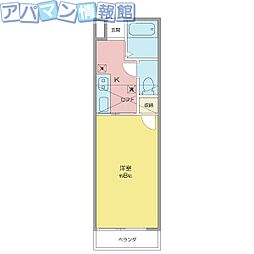 クラスターD 1Kの間取図画像