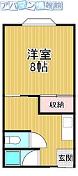 ハイツシミズ2 1Kの間取図画像