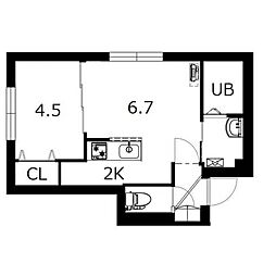 EXCEL中の島II 3階1LDKの間取り