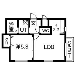 LePhare平岸ANNEX 1LDKの間取図画像