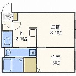 REALORICASA 1LDKの間取図画像