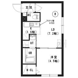 エクセレントハウス 1LDKの間取図画像