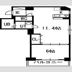 S-FORT南郷通 1LDKの間取図画像