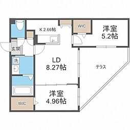S-RESIDENCE琴似4条 2LDKの間取図画像