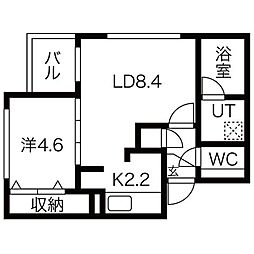 フィーノ中島公園1 1LDKの間取図画像