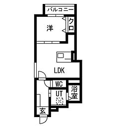 ラ ヴィータ コーモド サッポロ 1LDKの間取図画像