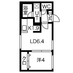チョイスレジデンス美園4-3 1LDKの間取図画像
