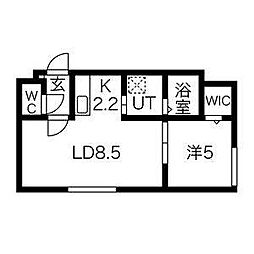 モントレゾール発寒 1LDKの間取図画像