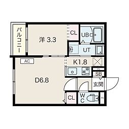 札幌市白石区東札幌二条4丁目マンション 1DKの間取図画像