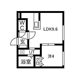 ぴあ南17条 1LDKの間取図画像
