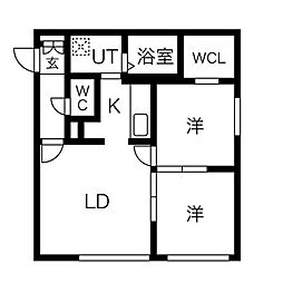 RandwickAsabu 2LDKの間取図画像
